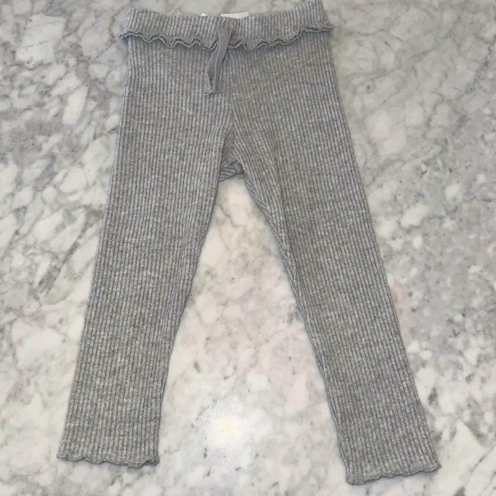 ZARA Gray Knit Sweater and Leggings Set 2Y
